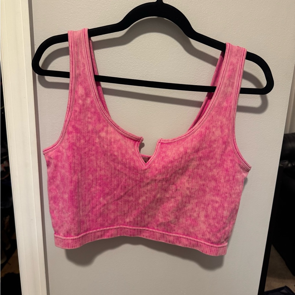 Zenana Outfitters Pink Sports Bra with Wide Straps
